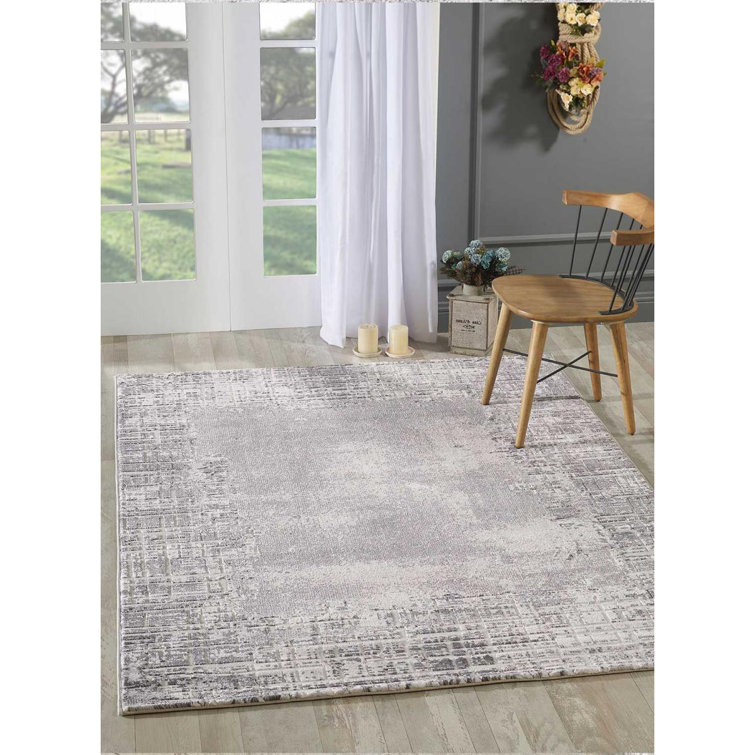 Borough Wharf Yisroel Low Pile Grey Rug Wayfair.co.uk